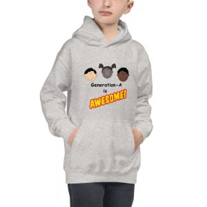 Generation-A Is Awesome! – Kids Hoodie - Gray3